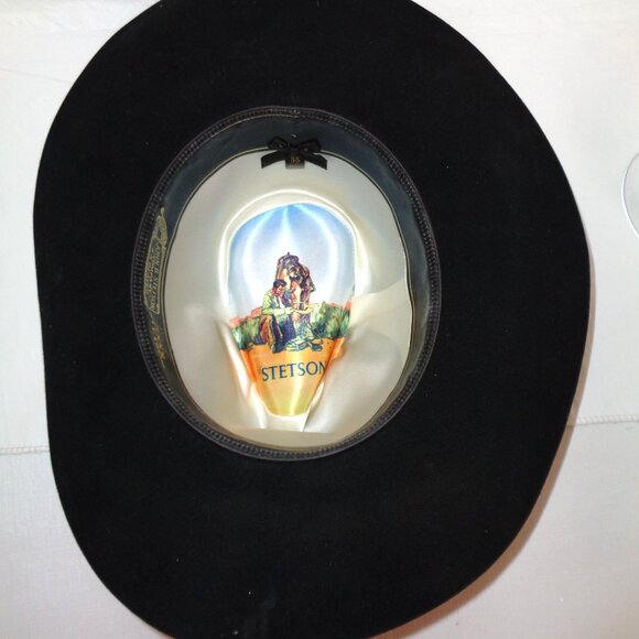 Stetson Hat Black Felt 4X Beaver 6 7/8 Carson - Picture 5 of 11